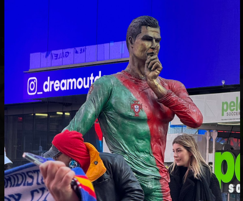 Cristiano Ronaldo Statue Times Square 40th Birthday