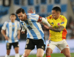 Lionel Messi James Rodriguez confrontation