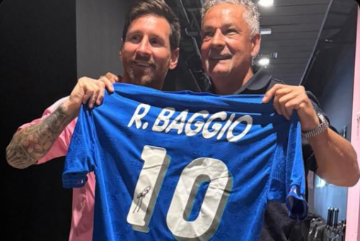 Lionel Messi Roberto Baggio visit
