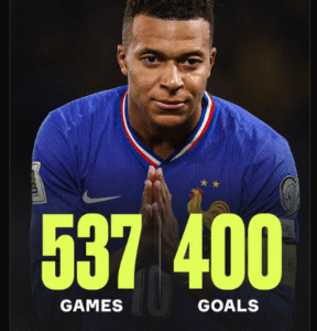 Mbappé outscoring Messi Ronaldo stat 2025
